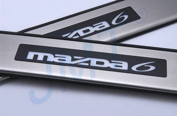 Накладки на пороги с Led-подсветкой JMT Mazda 6 II 2008-2012 no.15034