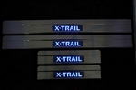 Накладки на пороги с Led подсветкой JMT Nissan X-Trail 2014-2019