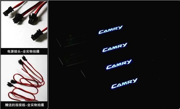 Накладки на пороги с Led-подсветкой JMT Toyota Camry 2011-2017 no.15039