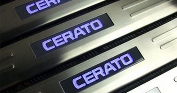 Накладки на пороги с Led-подсветкой JMT KIA Cerato 2009-2012 no.15040