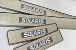 Накладки на пороги с Led подсветкой JMT Hyundai Solaris 2011-2017