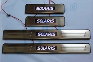 Накладки на пороги с Led подсветкой JMT Hyundai Solaris 2011-2017 ― Auto-Clover