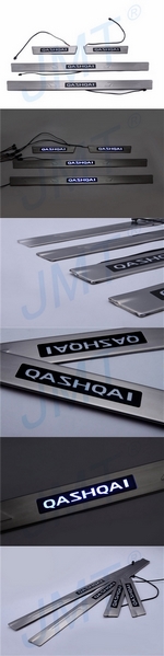 Накладки на пороги с Led подсветкой JMT Nissan Qashqai 2014-2019