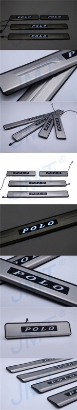 Накладки на пороги с Led подсветкой JMT Volkswagen Polo V 2009-2019