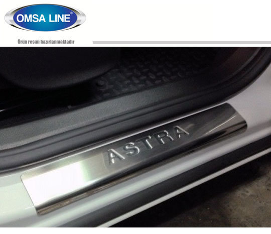 Накладки на пороги стальные (2 элемента) Omsa Line Opel Astra J 2009-2015 no.16112