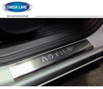 Накладки на пороги стальные (2 элемента) Omsa Line Opel Astra J 2009-2015