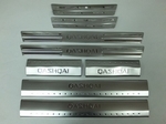 Накладки на пороги стальные (8 элементов) OEM-Tuning Nissan Qashqai 2007-2013