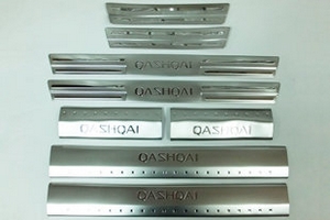 Накладки на пороги стальные (8 элементов) OEM-Tuning Nissan Qashqai 2007-2013 ― Auto-Clover