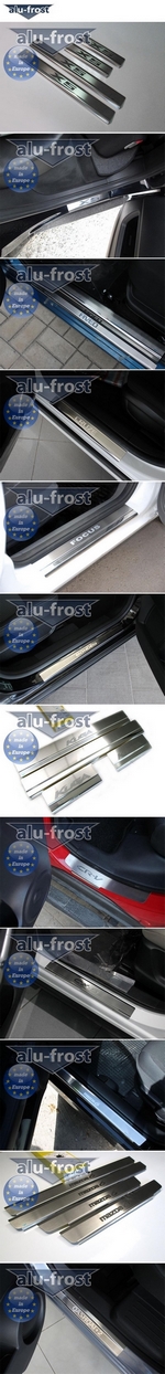 Накладки на пороги стальные Alu-Frost Opel Astra H 2004-2014