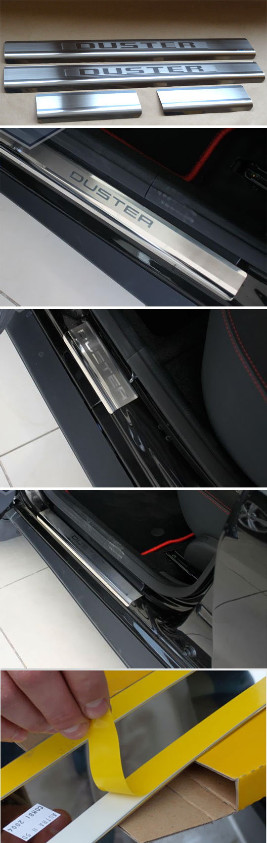 Накладки на пороги стальные Alu-Frost Renault Duster 2011-2019 no.16320