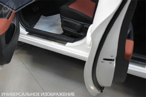 Накладки на пороги стальные Alu-Frost KIA Soul 2009-2013 ― Auto-Clover
