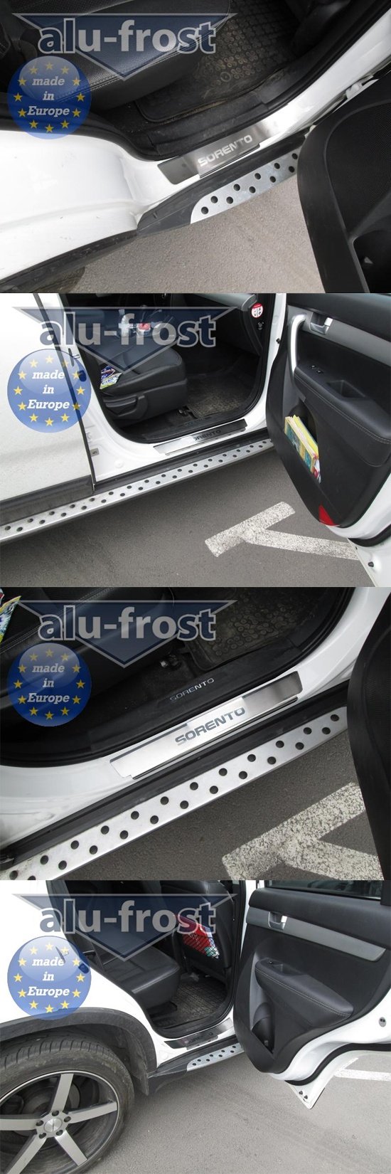 Накладки на пороги стальные Alu-Frost KIA Sorento 2013-2017 no.16532