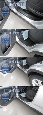 Накладки на пороги стальные Alu-Frost KIA Sorento 2009-2012