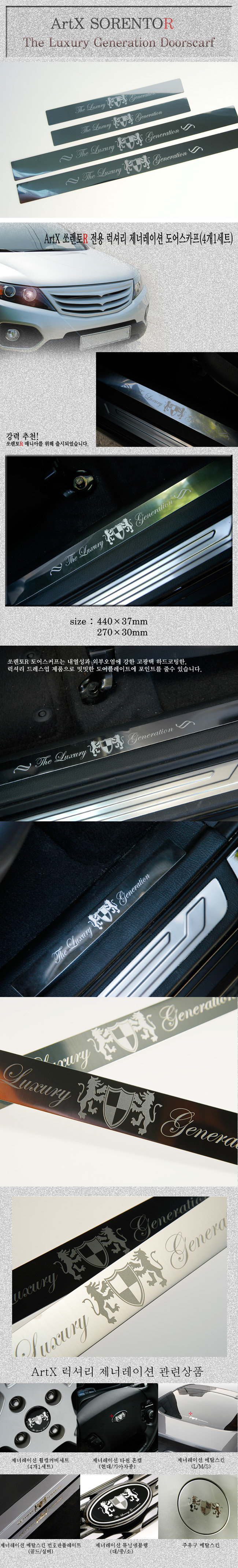 Накладки на пороги стальные ArtX KIA Sorento 2009-2012 no.4091