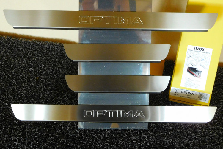 Накладки на пороги стальные INOX Alu-Frost KIA Optima 2010-2015 no.5182