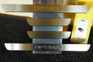 Накладки на пороги стальные INOX Alu-Frost KIA Optima 2010-2015 ― Auto-Clover
