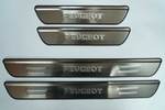 Накладки на пороги стальные JMT Peugeot 207 2006-2012