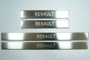 Накладки на пороги стальные JMT Renault Logan 2004-2012 ― Auto-Clover