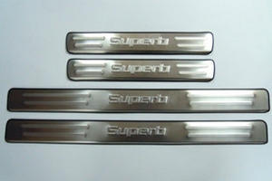 Накладки на пороги стальные JMT Skoda Superb II 2008-2015 ― Auto-Clover