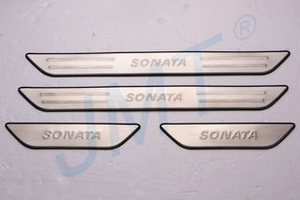 Накладки на пороги стальные JMT Hyundai Sonata 2009-2014 ― Auto-Clover
