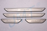 Накладки на пороги стальные JMT Hyundai Sonata 2009-2014