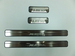 Накладки на пороги стальные JMT Nissan Almera 2012-2019