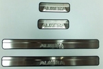 Накладки на пороги стальные JMT Nissan Almera 2012-2019