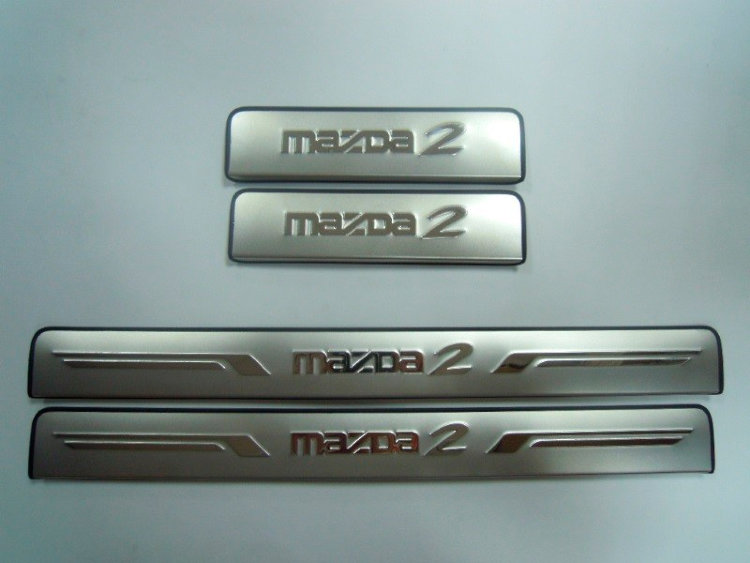 Накладки на пороги стальные JMT Mazda 2 II 2008-2014 no.10691
