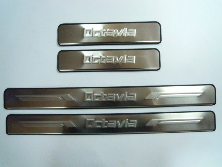 Накладки на пороги стальные JMT Skoda Octavia III 2013-2019 no.10752