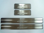 Накладки на пороги стальные JMT Honda Civic IX 2012-2019