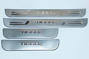 Накладки на пороги стальные JMT Chery Tiggo 5 2014-2019 ― Auto-Clover
