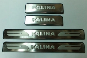 Накладки на пороги стальные JMT LADA Kalina 2004-2013 ― Auto-Clover