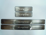 Накладки на пороги стальные JMT Honda Civic VIII 2006-2011