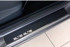 Накладки на пороги стальные карбон Alu-Frost Hyundai i30 2012-2017 ― Auto-Clover