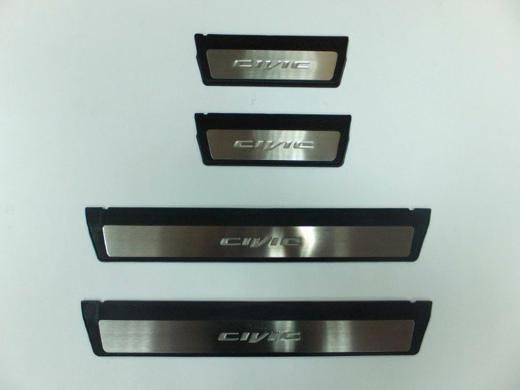 Накладки на пороги стальные OEM-Style JMT Honda Civic IX 2012-2019 no.10684