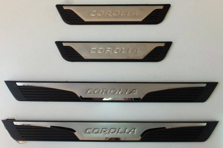 Накладки на пороги стальные OEM Style JMT Toyota Corolla 2013-2019 no.10800