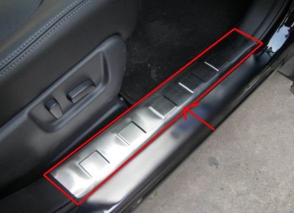 Накладки на пороги стальные OEM-Tuning Nissan X-Trail 2007-2014 no.13362