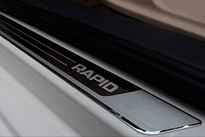 Накладки на пороги стальные OEM-Tuning Skoda Rapid 2012-2019 ― Auto-Clover
