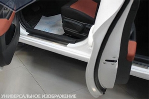 Накладки на пороги стальные Omsa Line Renault Sandero 2012-2019 ― Auto-Clover