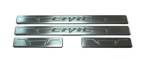 Накладки на пороги стальные Omsa Line Honda Civic IX 2012-2019 no.15767
