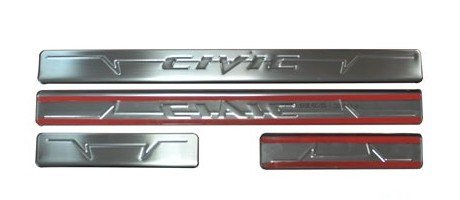 Накладки на пороги стальные Omsa Line Honda Civic IX 2012-2019 no.15767