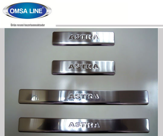 Накладки на пороги стальные Omsa Line Opel Astra H 2004-2014 no.16109