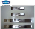 Накладки на пороги стальные Omsa Line Opel Astra H 2004-2014
