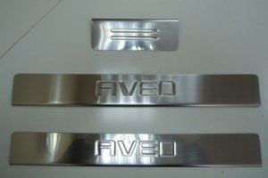 Накладки на пороги стальные Omsa Line Chevrolet Aveo 2011-2019 ― Auto-Clover