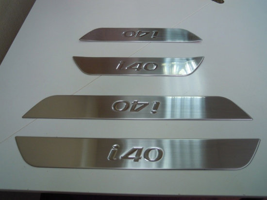 Накладки на пороги стальные Omsa Line Hyundai i40 2011-2019 no.16385