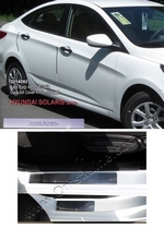 Накладки на пороги стальные Omsa Line Hyundai Solaris 2011-2017