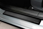 Накладки на пороги стальные &quot;2 линии&quot; черно-полированные Croni BMW X6 (F16) 2015-2019