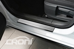 Накладки на пороги стальные &quot;2 линии&quot; зеркально-полированные Croni BMW X3 (F25) 2010-2017