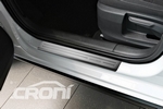 Накладки на пороги стальные &quot;асимметрия&quot; полированные Croni Mazda CX-5 2012-2017