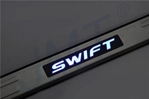 Накладки на пороги стальные с LED подсветкой JMT Suzuki Swift 2010-2019 ― Auto-Clover